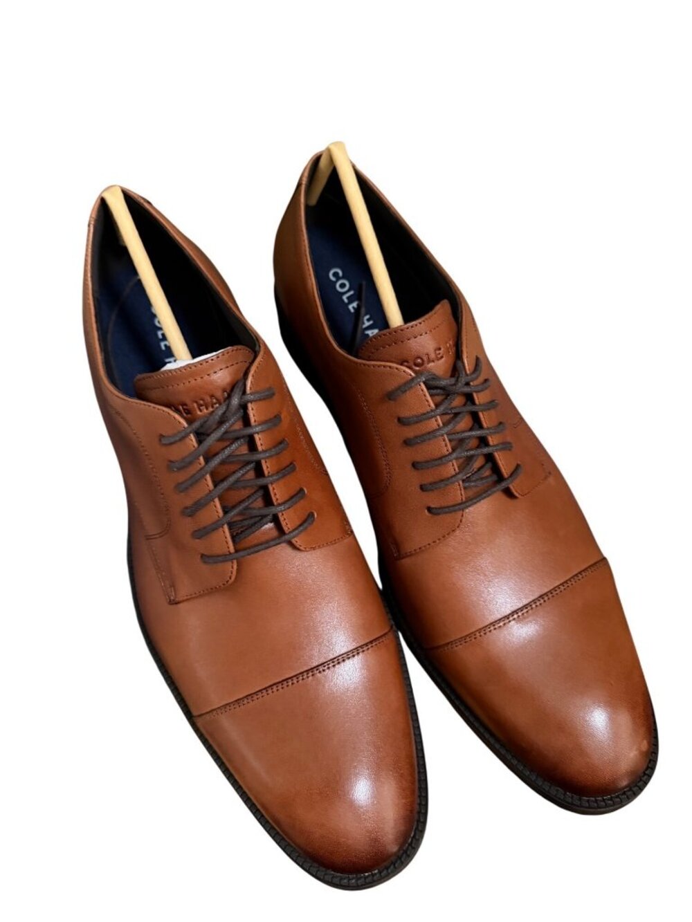 Cole Haan Mens British Tan Leather Cap Toe Oxford Dress Shoes Size 12 M